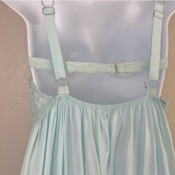 Free People Morning In Maine Slip blue lace mini dress lingerie M - Picture 9 of 12